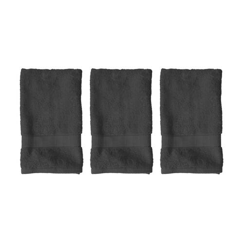 3PK Regal Soft Cotton Absorbent Bath Towel Bathroom Accessory 68x137cm Black