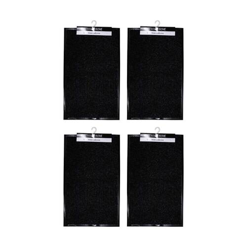 4PK Braz Outdoor Indoor Rub Back Textured Striped Doormat 48x78cm Assorted
