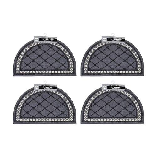 4PK Braz Outdoor Indoor Non Slip Latex Diamond Doormat 50x80cm Assorted