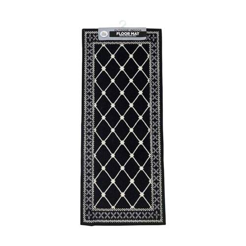 Braz Outdoor Indoor Non Slip Latex Diamond Floormat Rug 50x120cm Assorted
