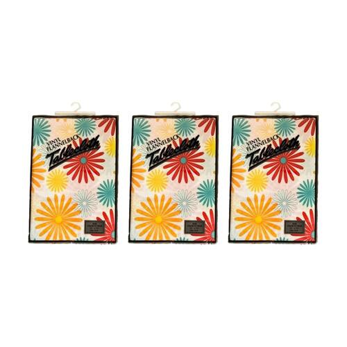 3PK Braz Vinyl Flannelback Floral Print Tablecloth 132x178cm Assorted