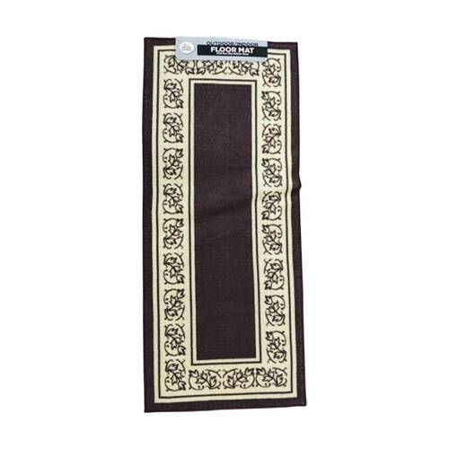 Braz Outdoor Indoor Non Slip Latex Leaf Border Floormat Rug 50x120cm Assorted