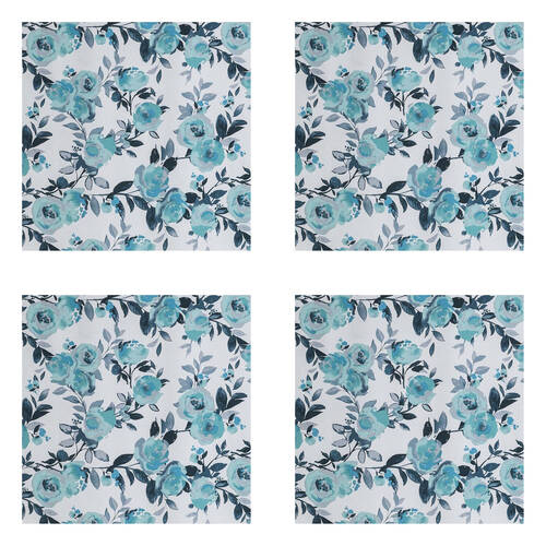 4PK Braz Printed Room Darkening Hanging Curtain 140x223cm Green Floral