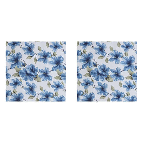 2PK Braz Printed Room Darkening Hanging Curtain Home Decor 140x223cm Blue Foral