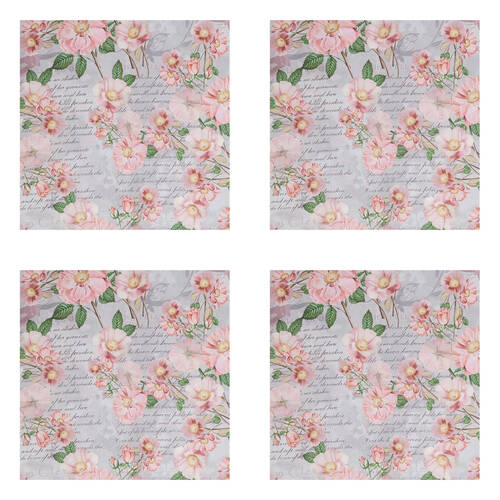 4PK Braz Printed Room Darkening Hanging Curtain Home Decor 140x223cm Pink Floral