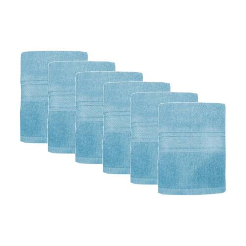 6PK Capri Soft Absorbent Bath Towel Bathroom Accessory 70x140cm Sky Blue