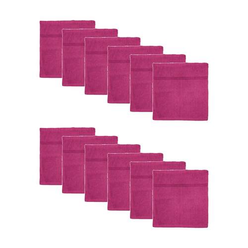 12PK Capri Soft Absorbent Facewash Bathroom Washcloth Towel 30x30cm Berry