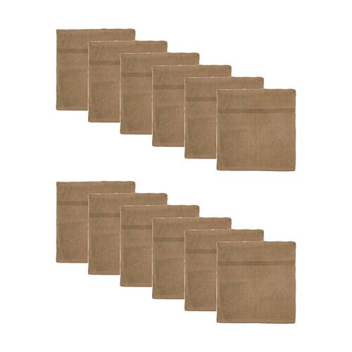12PK Capri Soft Absorbent Facewash Bathroom Washcloth Towel 30x30cm Sand