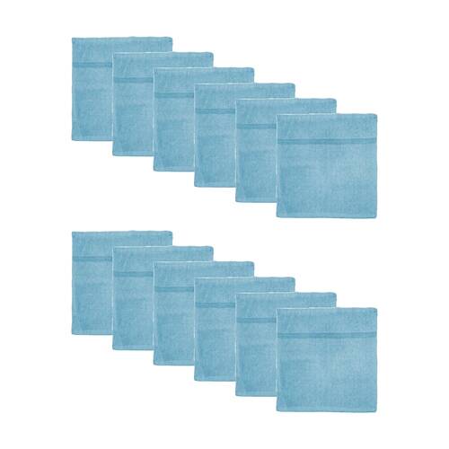 12PK Capri Soft Absorbent Facewash Bathroom Washcloth Towel 30x30cm Sky Blue