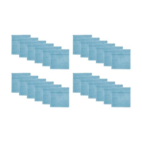 24PK Capri Soft Absorbent Facewash Bathroom Washcloth Towel 30x30cm Sky Blue