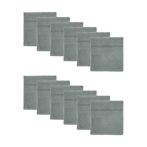12PK Capri Soft Absorbent Facewash Bathroom Washcloth Towel 30x30cm Ash