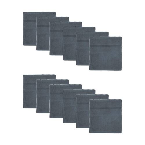 12PK Capri Soft Absorbent Facewash Bathroom Washcloth Towel 30x30cm Charcoal