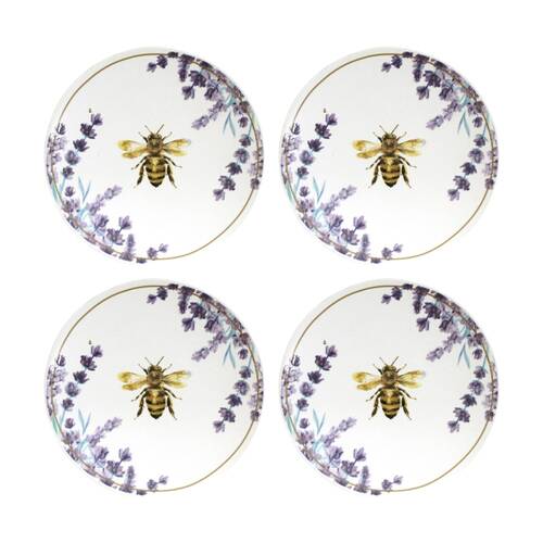 4PK LVD Wildflower Bee Ceramic Kitchen Trinket Tray Gift Dish 10cm