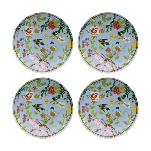 4PK LVD Botanical Bird Ceramic Kitchen Trinket Tray Gift Dish 10cm