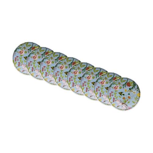 8PK LVD Botanical Bird Ceramic Kitchen Trinket Tray Gift Dish 10cm