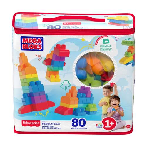 80pc All Brands Toys Mega Bloks Big Building Bag Blocks Kids/Toddler Classic 1y+
