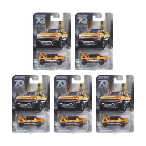 5PK All Brands Toys Matchbox 70th Moving Parts Mini Toy Vehicles Assorted 3y+