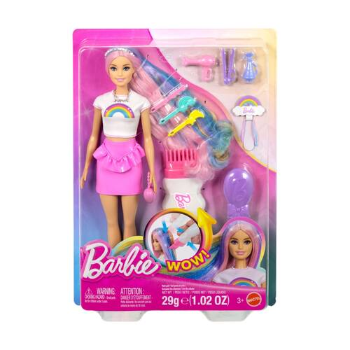 13pc Barbie Rainbow Sparkle Hair Play Doll W/ Styling Accessories 3y+