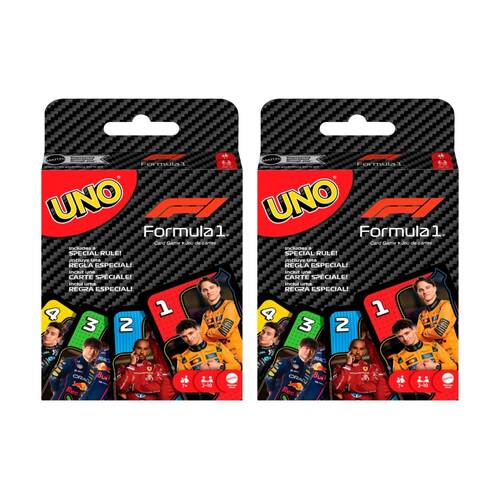 2PK UNO F1 Formula 1 Racing Family/Kids Strategy Card Game W/ Overtake Rule 7y+