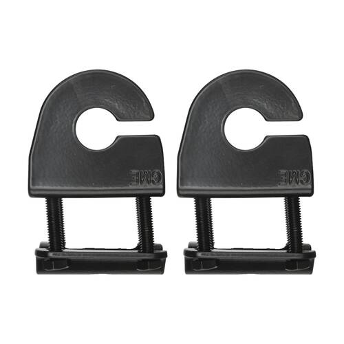 2PK Gme Mirror Mount Bracket Stainless Steel Black 2.5mm With Cable Slot