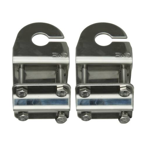2PK Gme 2.5mm Mirror Mount Bracket With Cable Slot Stainless Steel