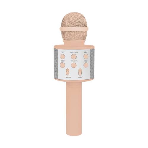 Laser Karaoke Microphone Built-In Speaker USB Rechargeable Transcendent Pink