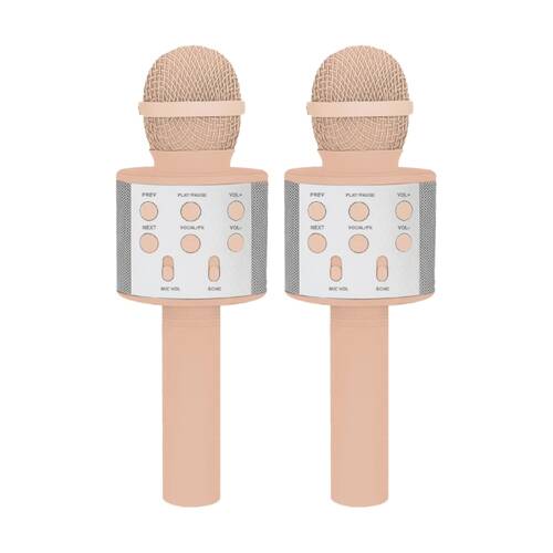2PK Laser Karaoke Microphone Built-In Speaker USB Rechargeable Transcendent Pink