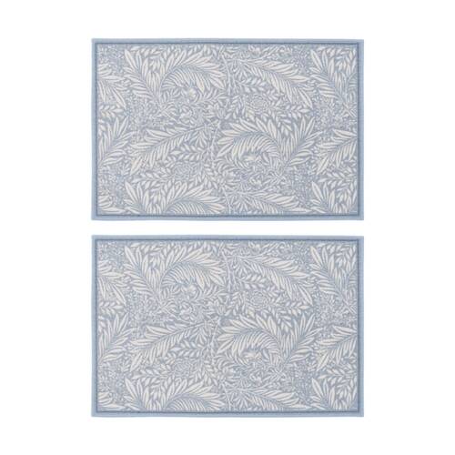 2PK LVD Pewter Larksspur Non-Slip Botanical Indoor Floor & Door Mat 90x60cm