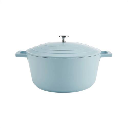MasterCraft Cast Aluminium Casserole Dish Kitchen Cooking Pot 5L Sky Blue 28cm