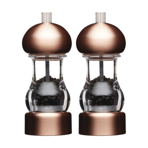 2PK MasterClass Clear Capstan Copper-Effect Grinder Pepper Mill 14.5cm