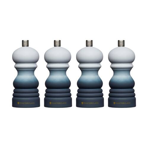 4PK MasterClass Refillable Grey Ombre Plastic Salt & Pepper Mill 5x12.5cm