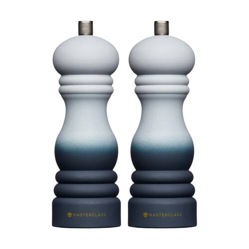 2PK MasterClass Refillable Ceramic Grinder Grey Ombre Salt & Pepper Mill 17cm