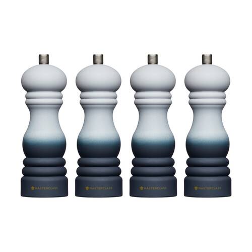 4PK MasterClass Refillable Ceramic Grinder Grey Ombre Salt & Pepper Mill 17cm