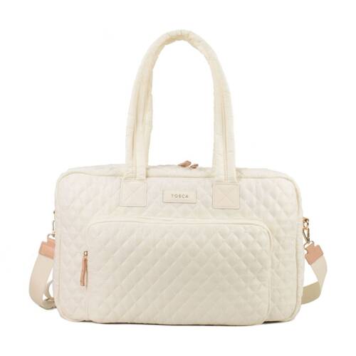 Tosca Women's Lightweight Quilted Metro Split Tote Travel Bag Mushroom