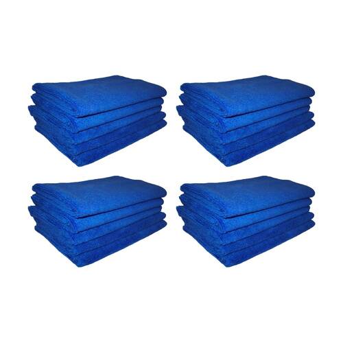 4x 5pc Cleanstar Microfibre Cleaning Cloths Non Abrasive 40x40cm Blue