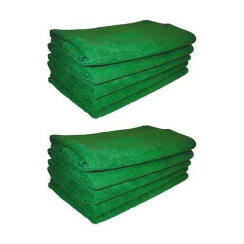 2x 5pc Cleanstar Microfibre Cleaning Cloths Non Abrasive 40x40cm Green
