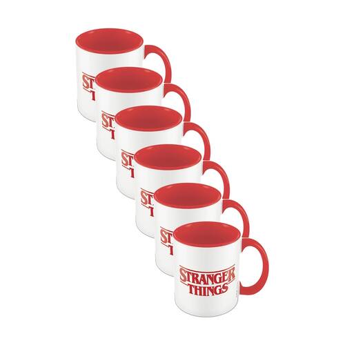6PK TV Blockbusters Stranger Things Logo Ceramic Coffee Drinking Mug White & Red