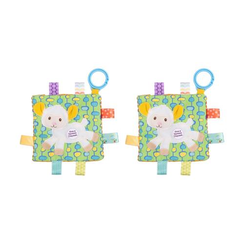 2PK Mary Meyer Taggies Sherbert Lamb Crinkle Me Activity Toy W/ Tags & Squeaker