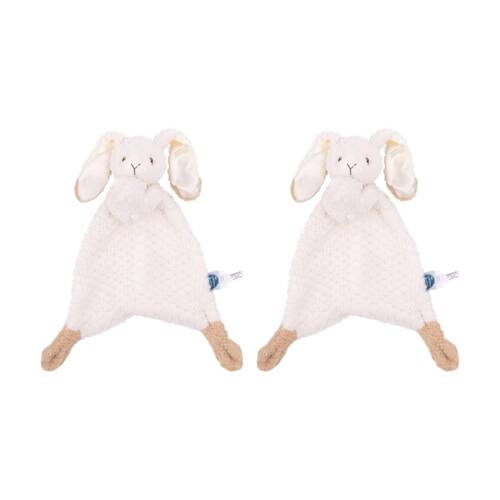 2PK Mary Meyer Nursery Oatmeal Bunny Lovey Baby Plush Toy Blanket Cream 33cm