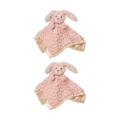 2PK Mary Meyer Nursery Blush Bunny Plush Character Cuddle Toy & Satin Blanket