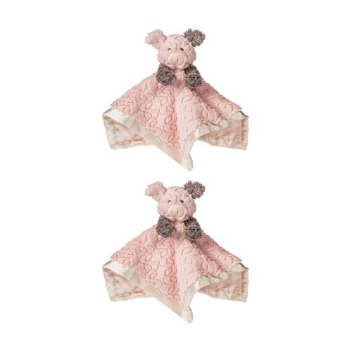 2PK Mary Meyer Nursery Piglet Soft Plush Character Toy & Satin Blanket 33cm