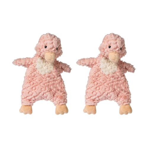 2PK Mary Meyer Nursery Blush Duck Lovey Baby Plush Cuddle Toy Blanket Pink 28cm