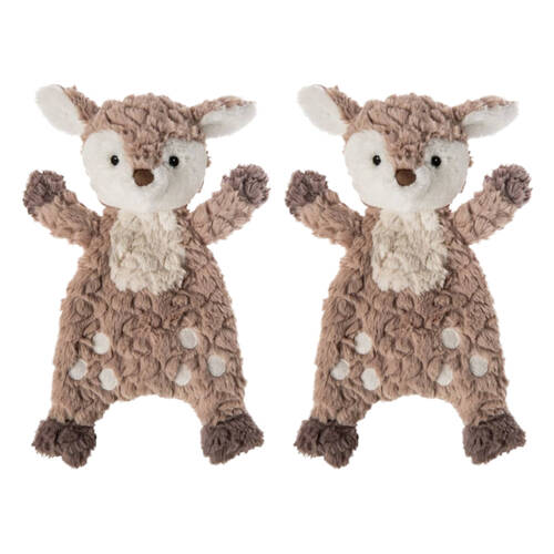 2PK Mary Meyer Nursery Fawn Lovey Baby Soft Plush Cuddle Toy Blanket 28cm Brown