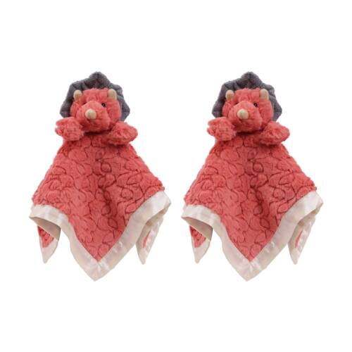 2PK Mary Meyer Nursery Dino Soft Plush Character Cuddle Toy & Satin Blanket 33cm