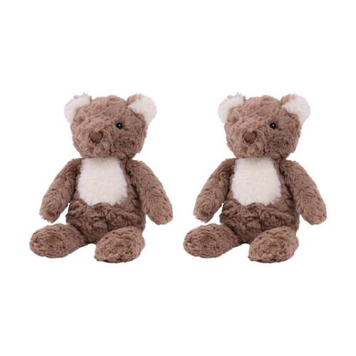 2PK Mary Meyer Nursery Teddy Soft Putty Plush Weighted Animal Toy Brown 28cm