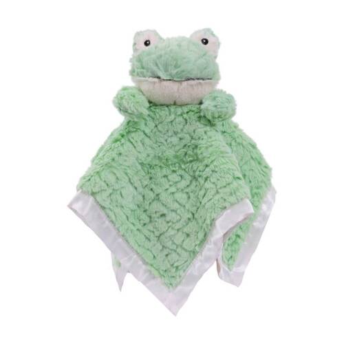Mary Meyer Nursery Mint Frog?Soft Plush Character Cuddle Toy/Satin Blanket 33cm