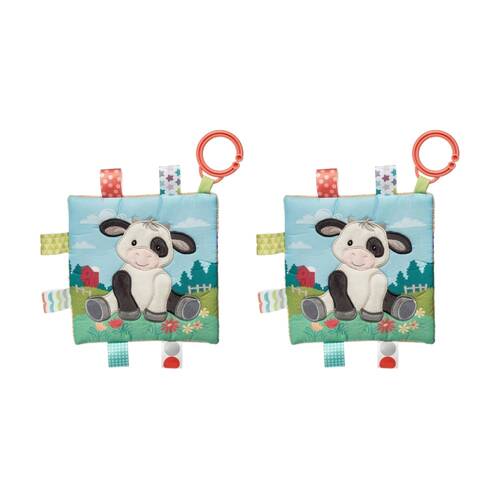 2PK Mary Meyer Taggies Buttercup Cow Crinkle Me Activity Toy W/ Tags & Squeaker