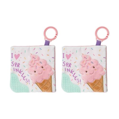 2PK Mary Meyer Sweet Soothies Ice Cream Plush Crinkle Teether 17cm With Hook