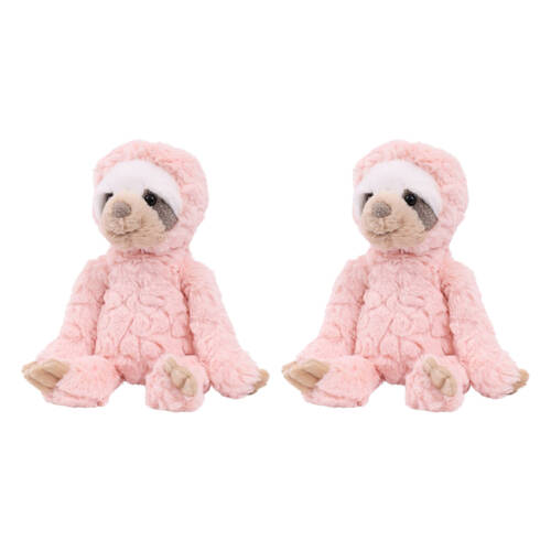 2PK Mary Meyer Blush Sloth Putty Plush Weighted Fabric Beans Animal Toy 28cm