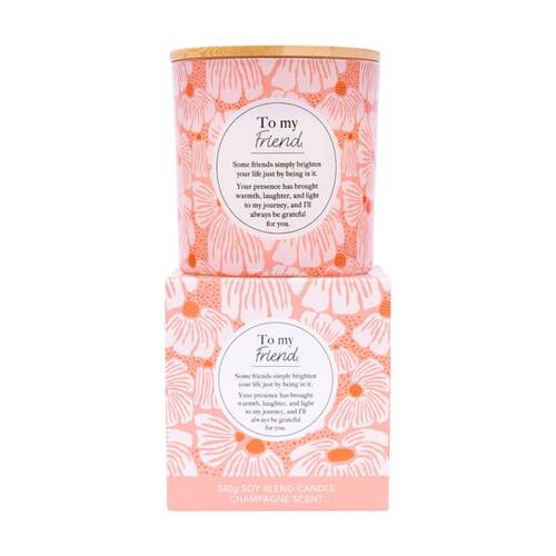Meaningful Melts Soy Wax Blend Champagne Scented Candle To My Friend 340g